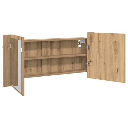 LED Spiegel-Schrank mit Regal Artisan-Eiche 100 x 12 x 45 cm