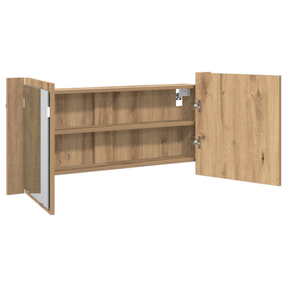LED Spiegel-Schrank mit Regal Artisan-Eiche 100 x 12 x 45 cm