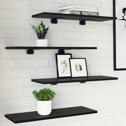 vidaXL Regalbrett 4 pcs Schwarz 60 x 20 x 1,5 cm Holzwerkstoff