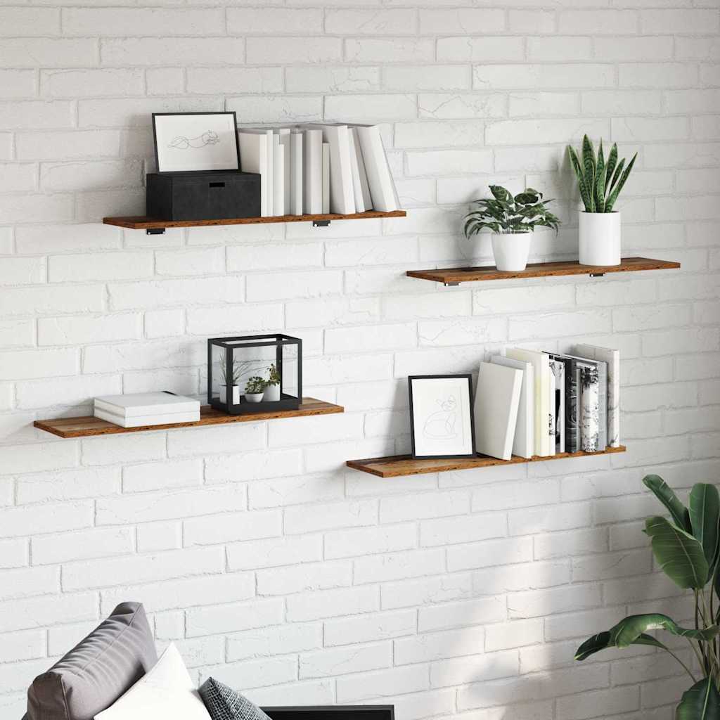 vidaXL Regalbrett 4 pcs Braun 80 x 20 x 1,5 cm Holzwerkstoff