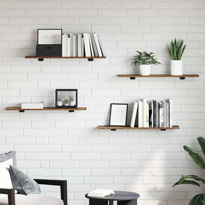 vidaXL Regalbrett 4 pcs Braun 80 x 20 x 1,5 cm Holzwerkstoff