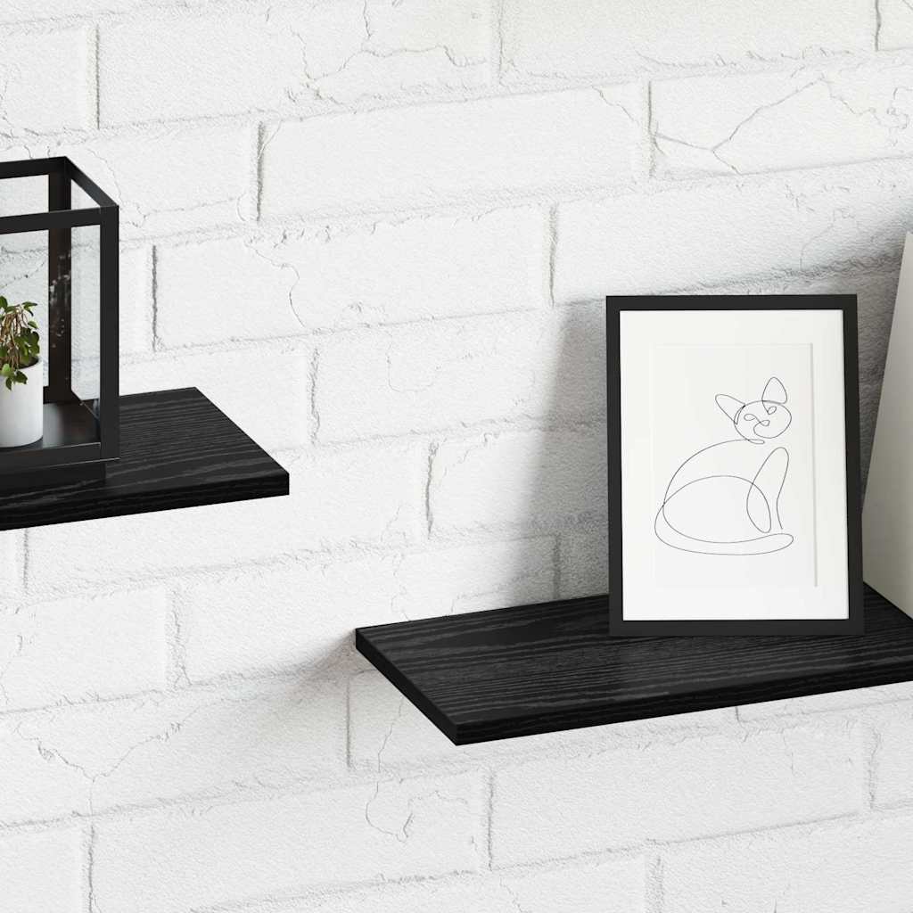 vidaXL Regalbrett 4 pcs Schwarz 80 x 20 x 1,5 cm Holzwerkstoff