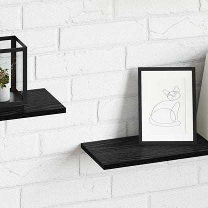 vidaXL Regalbrett 4 pcs Schwarz 80 x 20 x 1,5 cm Holzwerkstoff