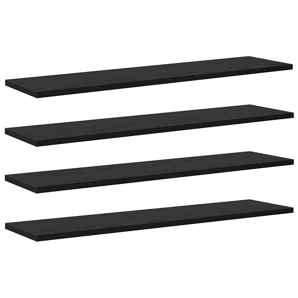 vidaXL Regalbrett 4 pcs Schwarz 80 x 20 x 1,5 cm Holzwerkstoff