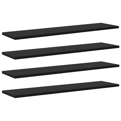 vidaXL Regalbrett 4 pcs Schwarz 80 x 20 x 1,5 cm Holzwerkstoff