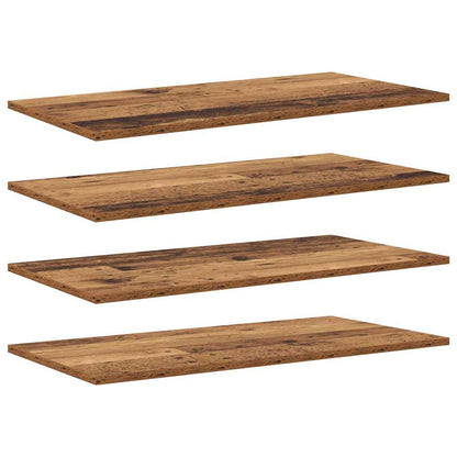 vidaXL Étagère murale 4 pcs Marron 80 x 40 x 1,5 cm Bois d'ingénierie