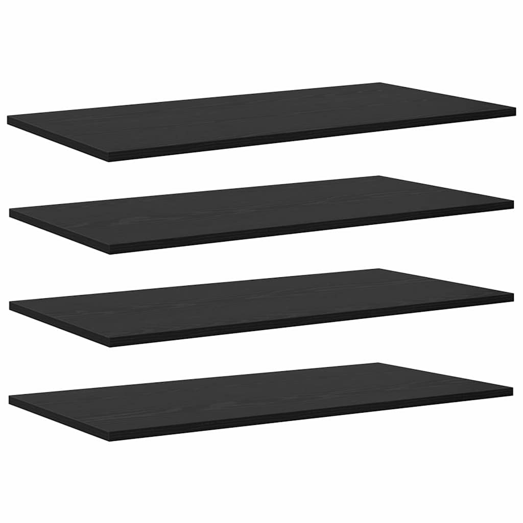 Regalbrett 4 pcs Schwarz 80 x 40 x 1,5 cm Holzwerkstoff