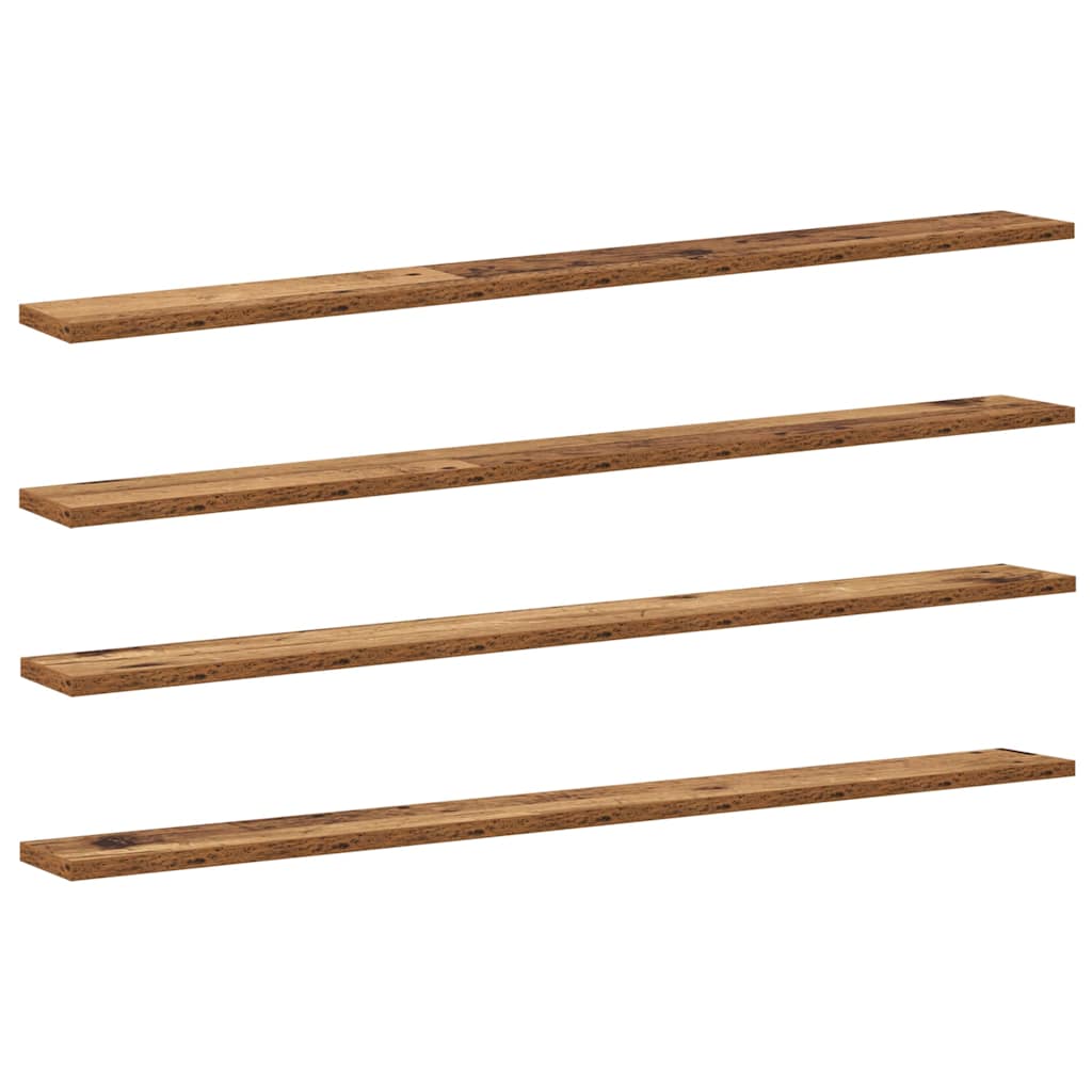 vidaXL Étagère murale 4 pcs Marron 100 x 10 x 1,5 cm Bois d'ingénierie
