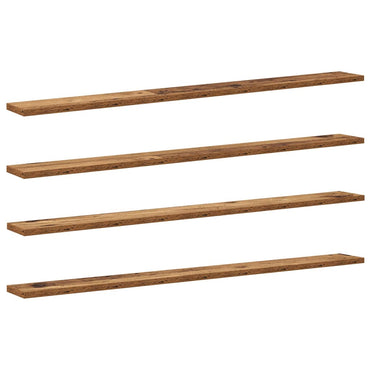 vidaXL Étagère murale 4 pcs Marron 100 x 10 x 1,5 cm Bois d'ingénierie