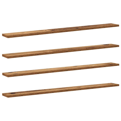 vidaXL Étagère murale 4 pcs Marron 100 x 10 x 1,5 cm Bois d'ingénierie