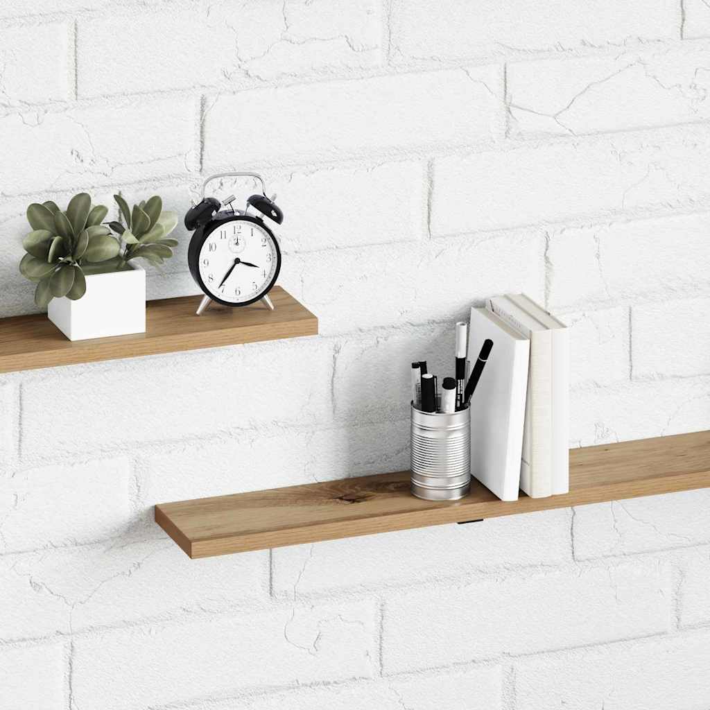 vidaXL Étagères murales 4 pcs Marron 100 x 10 x 1,5 cm Bois d'ingénierie