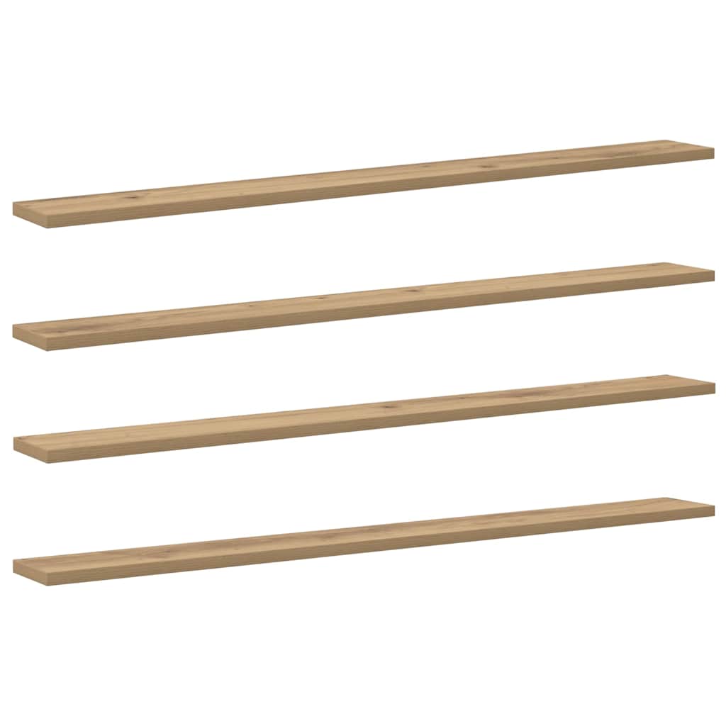 vidaXL Étagères murales 4 pcs Marron 100 x 10 x 1,5 cm Bois d'ingénierie