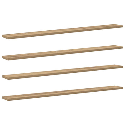 vidaXL Étagères murales 4 pcs Marron 100 x 10 x 1,5 cm Bois d'ingénierie