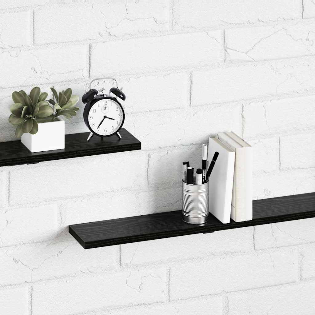 vidaXL Étagère 4 pcs Noir 100 x 10 x 1,5 cm Bois d'ingénierie