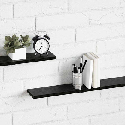 vidaXL Étagère 4 pcs Noir 100 x 10 x 1,5 cm Bois d'ingénierie