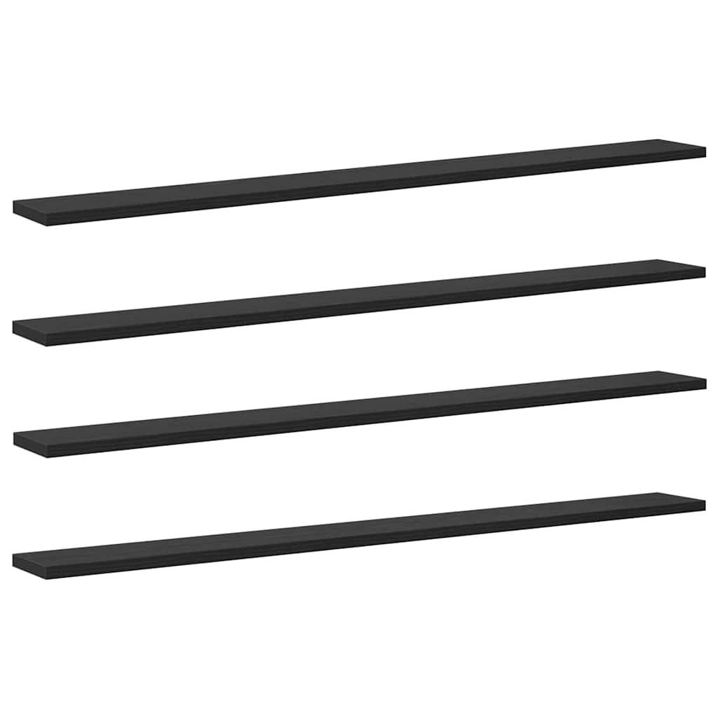 vidaXL Étagère 4 pcs Noir 100 x 10 x 1,5 cm Bois d'ingénierie