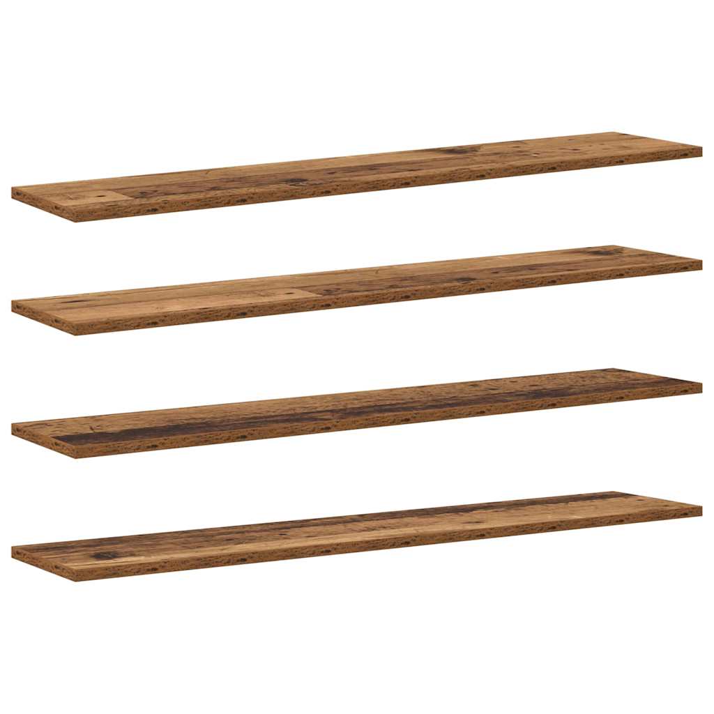 vidaXL Étagères murales 4 pcs Marron 100 x 20 x 1.5 cm Bois d'ingénierie