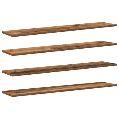 vidaXL Étagères murales 4 pcs Marron 100 x 20 x 1.5 cm Bois d'ingénierie