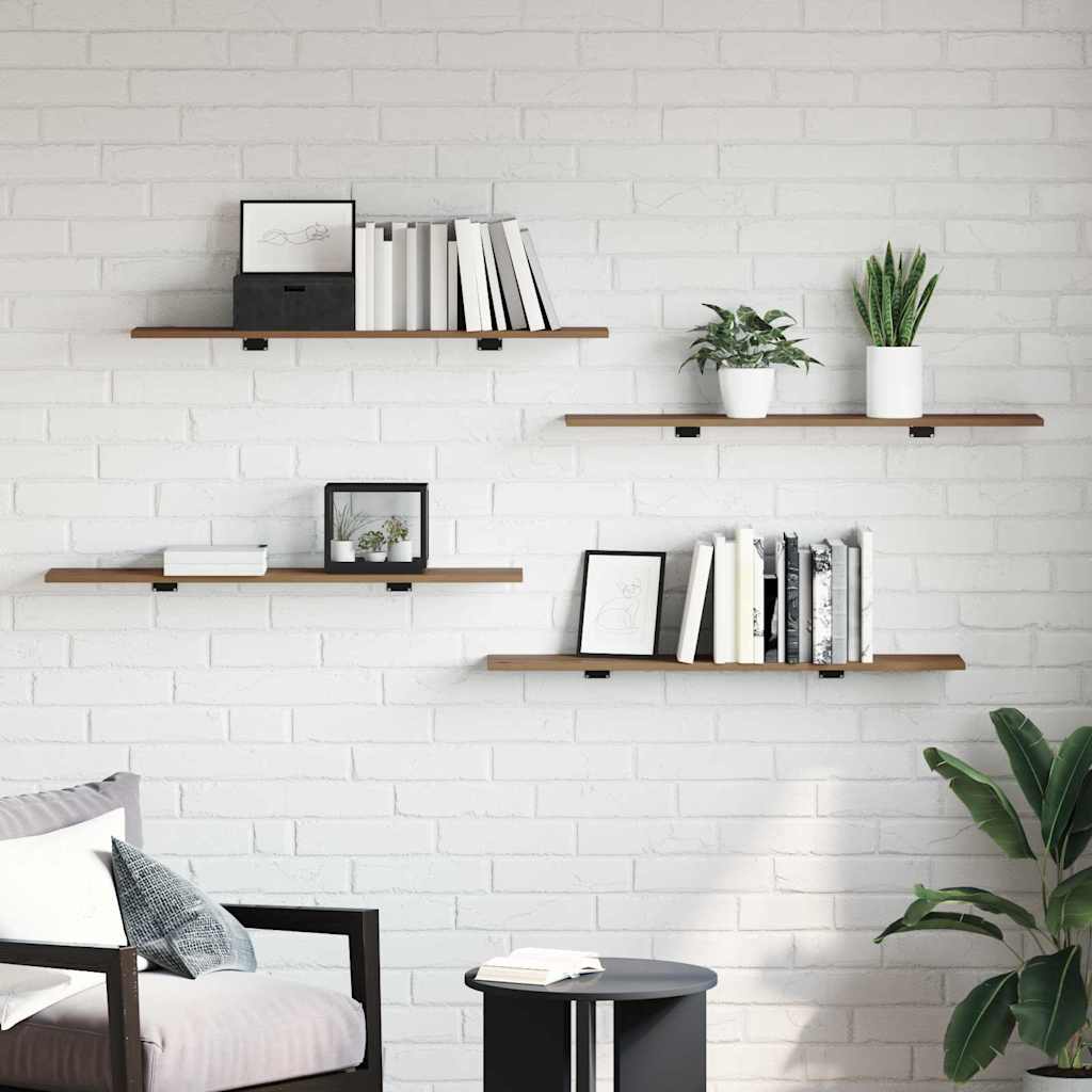 vidaXL Regalbrett 4 pcs Braun 100 x 20 x 1.5 cm Holzwerkstoff