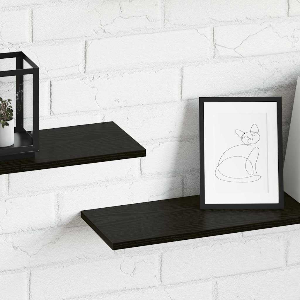 vidaXL Étagère murale 4 pcs Noir 100 x 20 x 1,5 cm Bois d'ingénierie