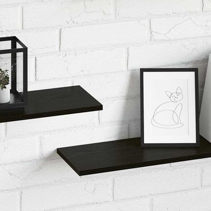 vidaXL Étagère murale 4 pcs Noir 100 x 20 x 1,5 cm Bois d'ingénierie
