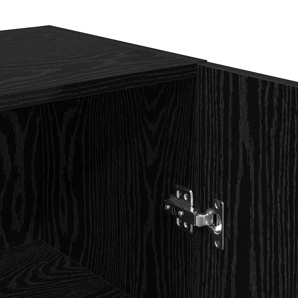 Wand-TV-Schrank 2 pcs Schwarz Eichen-Optik 30,5 x 30 x 60 cm