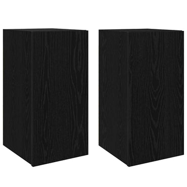 vidaXL Meuble TV mural 2 pcs Noir aspect chêne 30,5 x 30 x 60 cm