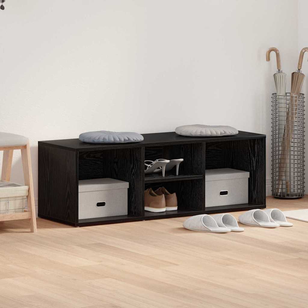 Schuhbank Schwarz Eichen-Optik 102 x 35 x 35 cm Holzwerkstoff
