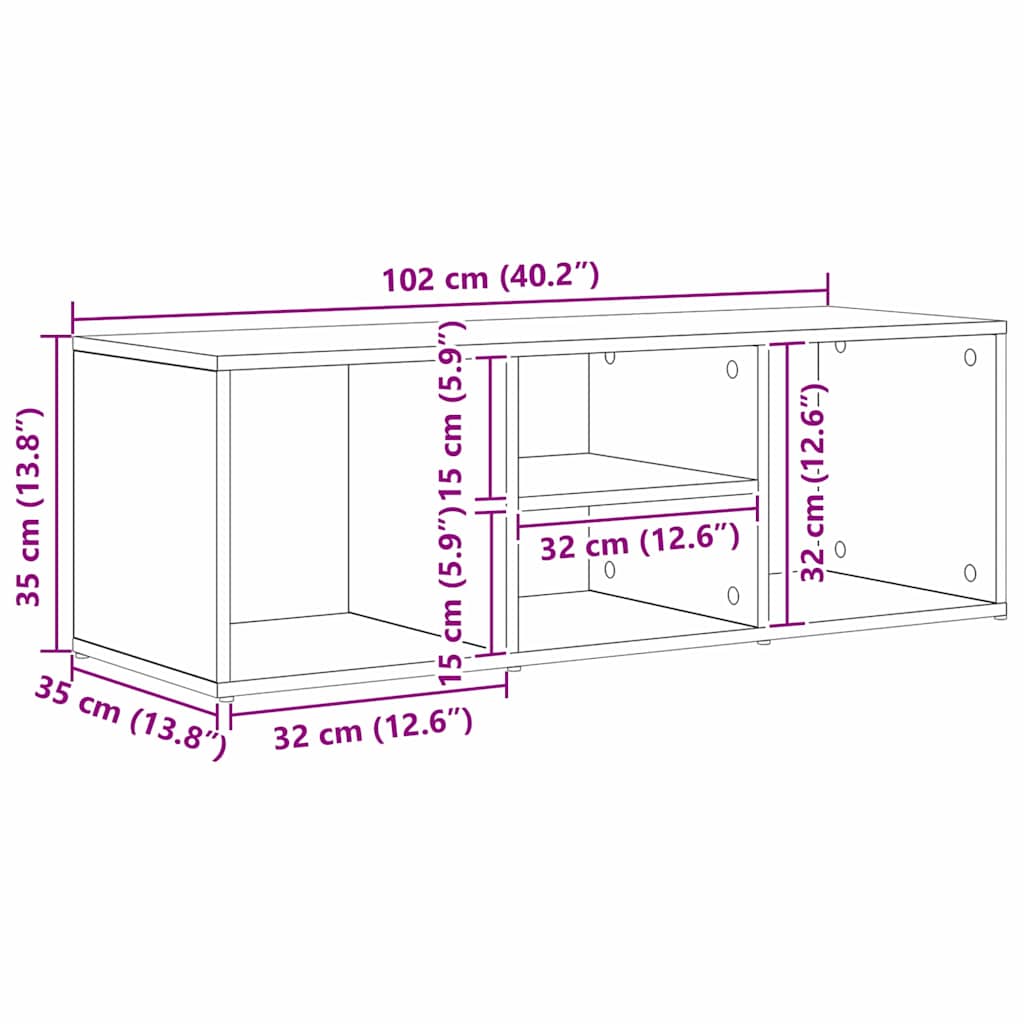 Schuhbank Schwarz Eichen-Optik 102 x 35 x 35 cm Holzwerkstoff