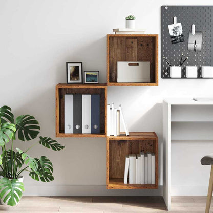 vidaXL Armoire murale avec étagère en bois de récupération 37 x 37 x 37 cm Bois d'ingénierie