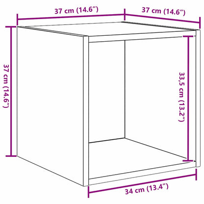 vidaXL Wandschrank 2 pcs Altholz 37 x 37 x 37 cm Holzwerkstoff