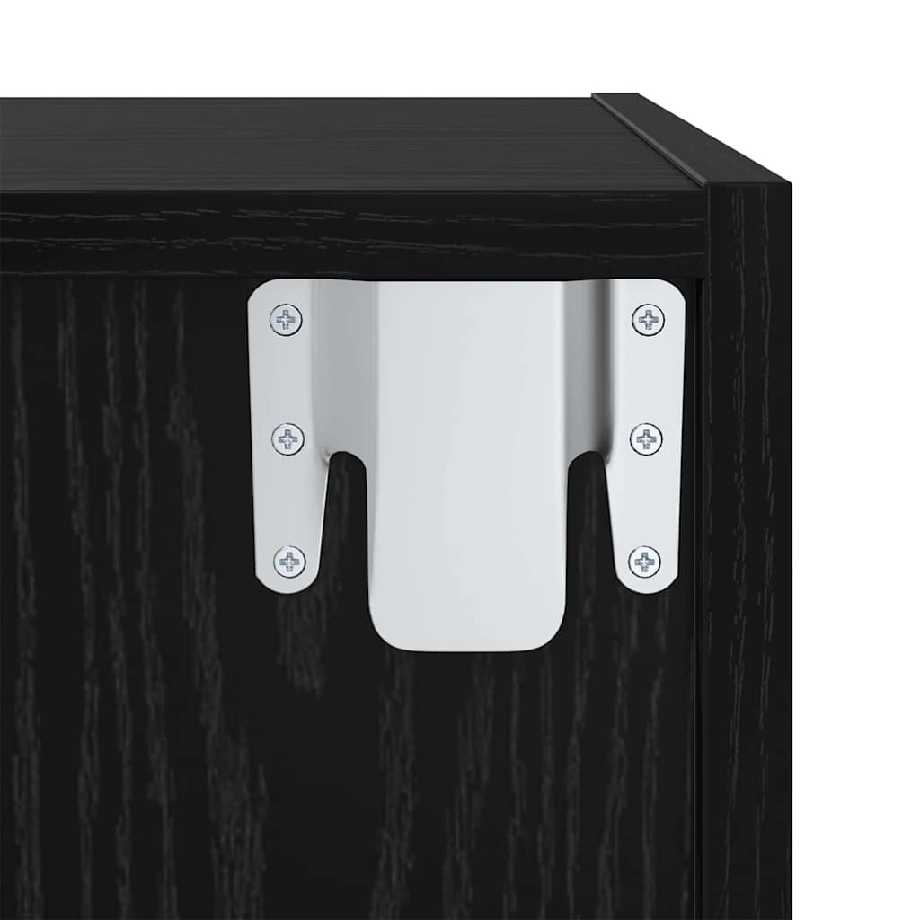 vidaXL Meuble TV Noir aspect chêne 37 x 37 x 107 cm