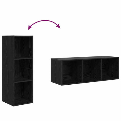 vidaXL Meuble TV Noir aspect chêne 37 x 37 x 107 cm