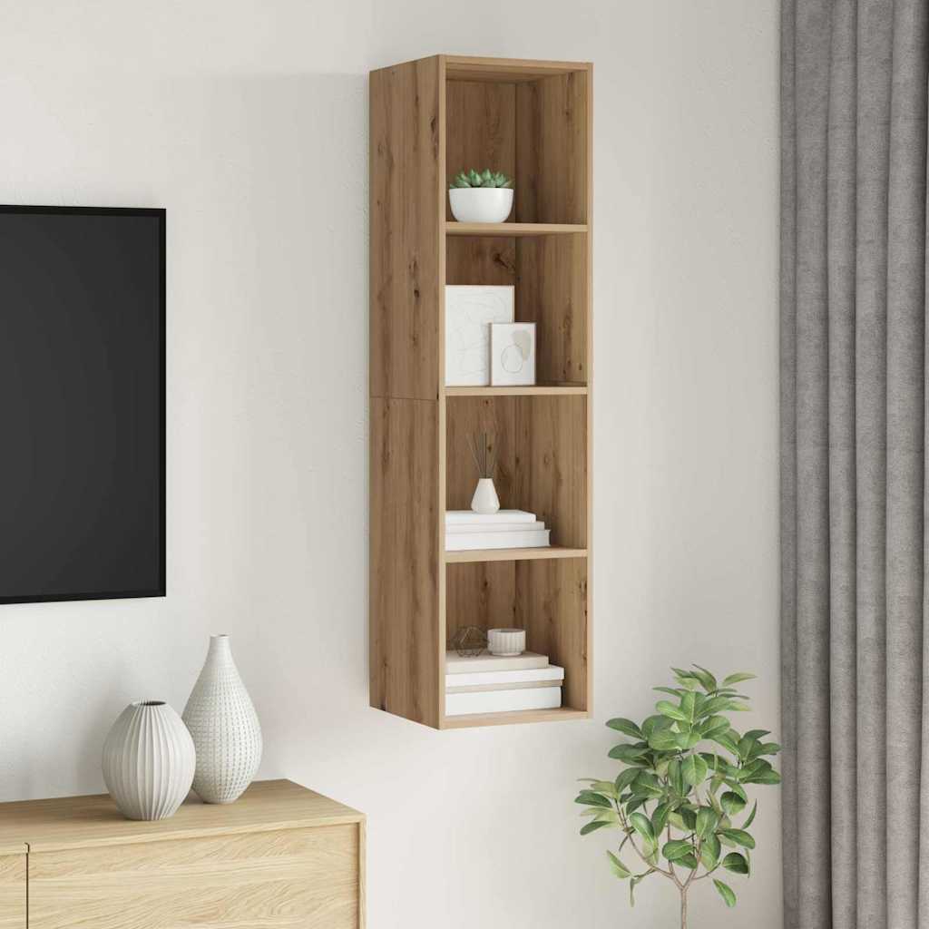 vidaXL Meuble TV, ensemble, chêne artisanal 37 x 37 x 142,5 cm, bois d'ingénierie