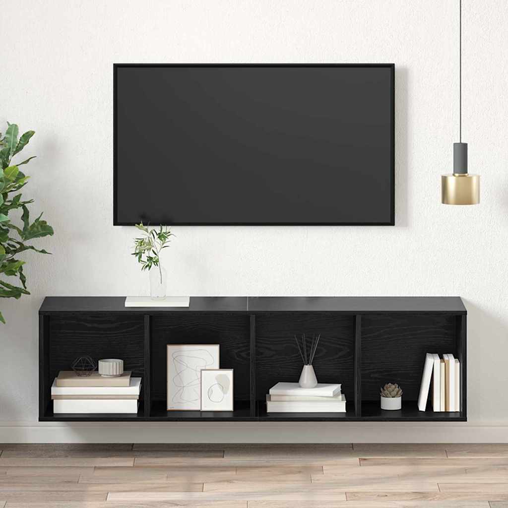 TV-Schrankset Schwarz Eichen-Optik 37 x 37 x 142,5 cm
