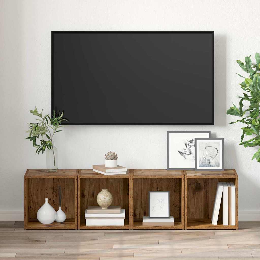 vidaXL Meuble TV 2 pcs en bois de récupération 37 x 35 x 37,5 cm bois d'ingénierie