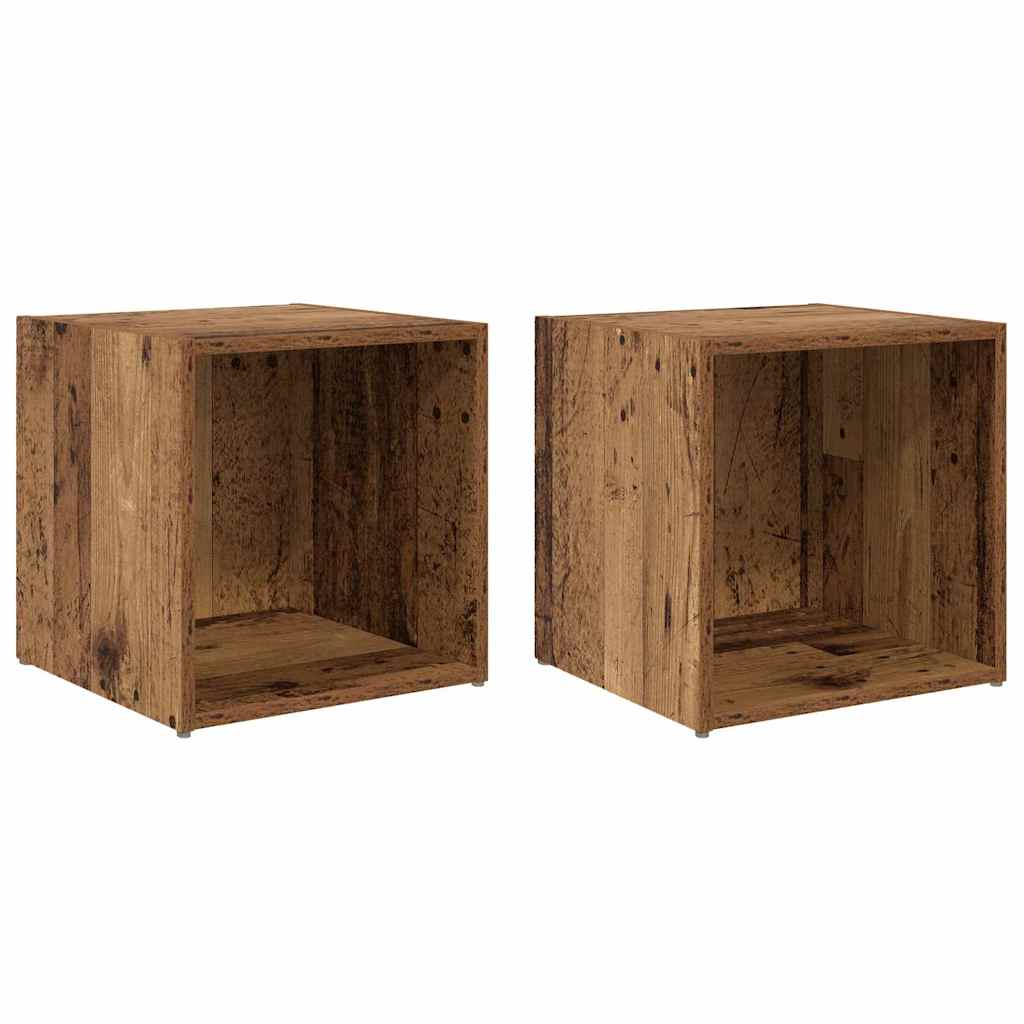 vidaXL Meuble TV 2 pcs en bois de récupération 37 x 35 x 37,5 cm bois d'ingénierie