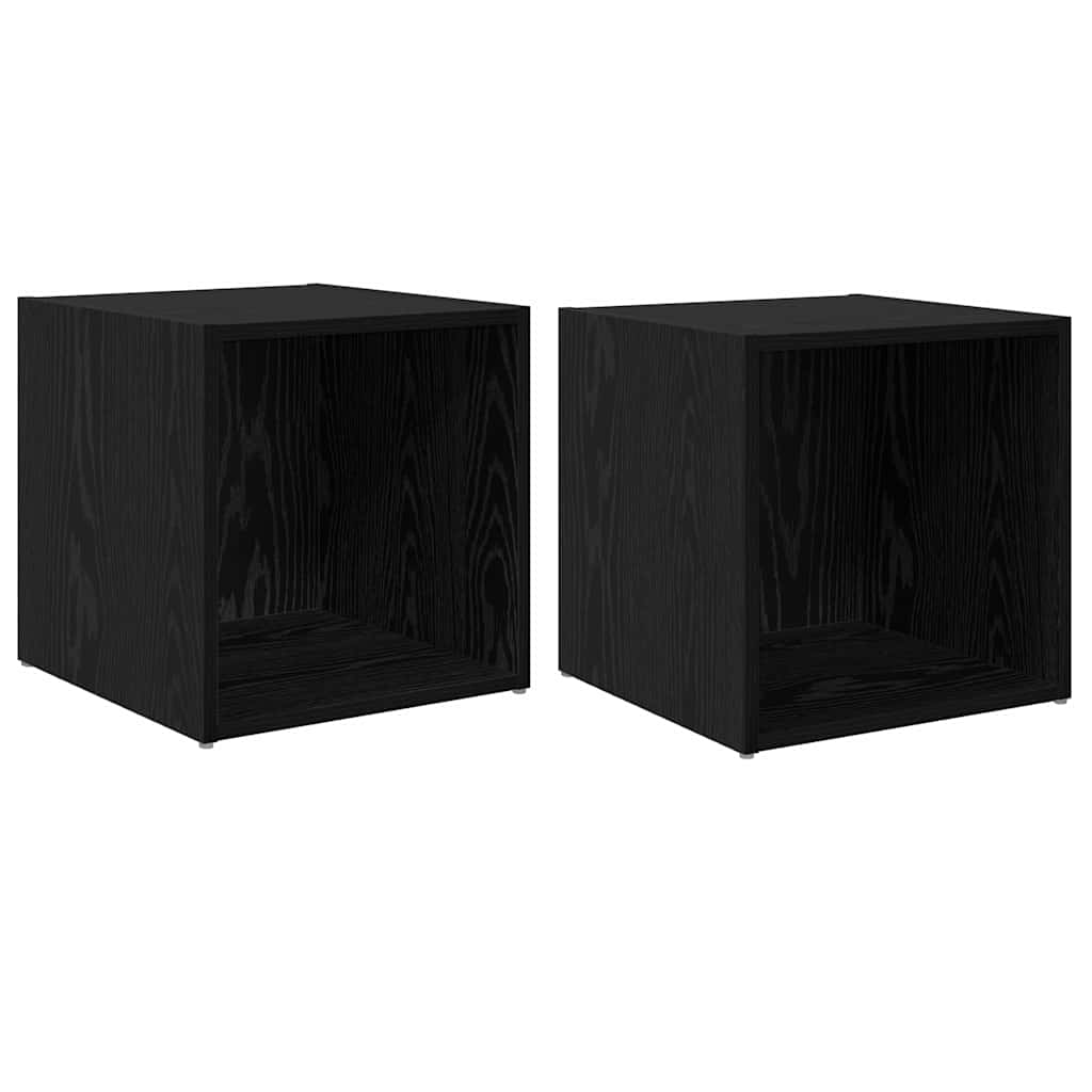 vidaXL TV-Schrankset 2 pcs Schwarz 37 x 35 x 37,5 cm Holzwerkstoff
