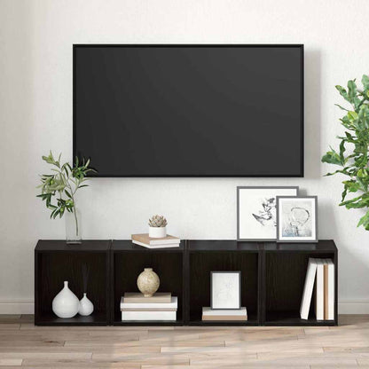 vidaXL TV-Schrankset 4 pcs Schwarz 37 x 35 x 37,5 cm Holzwerkstoff
