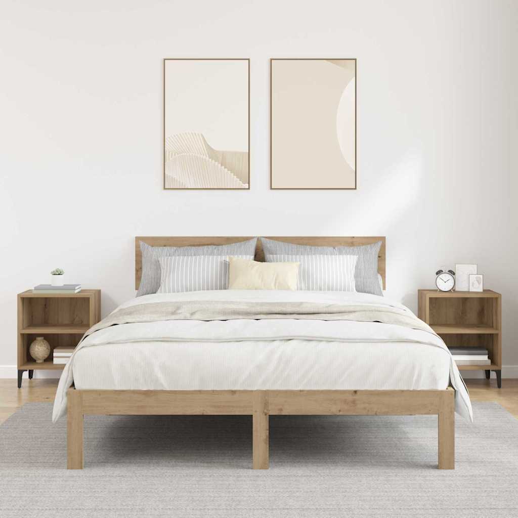 vidaXL Nachttisch 2 pcs Artisan-Eiche 40 x 30 x 50 cm Holzwerkstoff