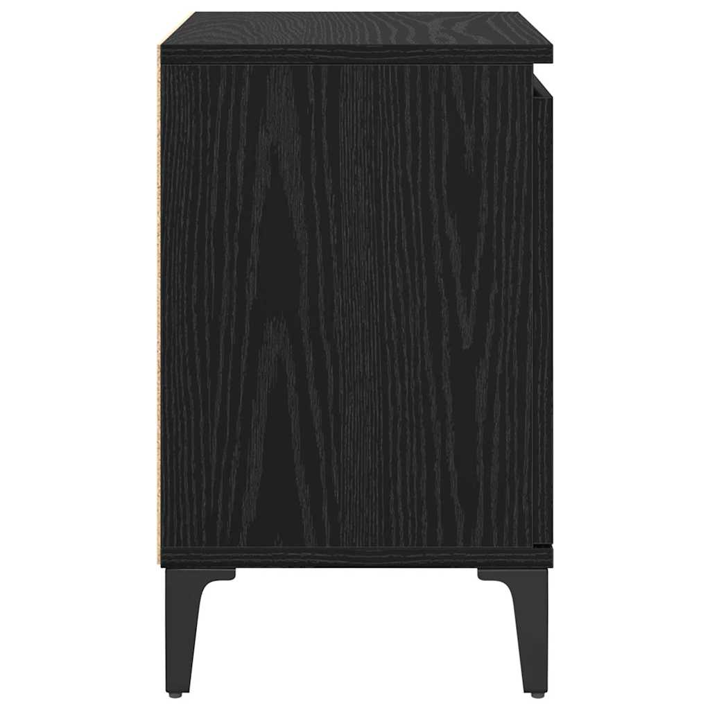 vidaXL Nachttisch Schwarz Eichen-Optik 40 x 30 x 50 cm Holzwerkstoff
