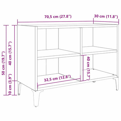 vidaXL TV-Schrankset Schwarz 69,5 x 30 x 50 cm Holzwerkstoff