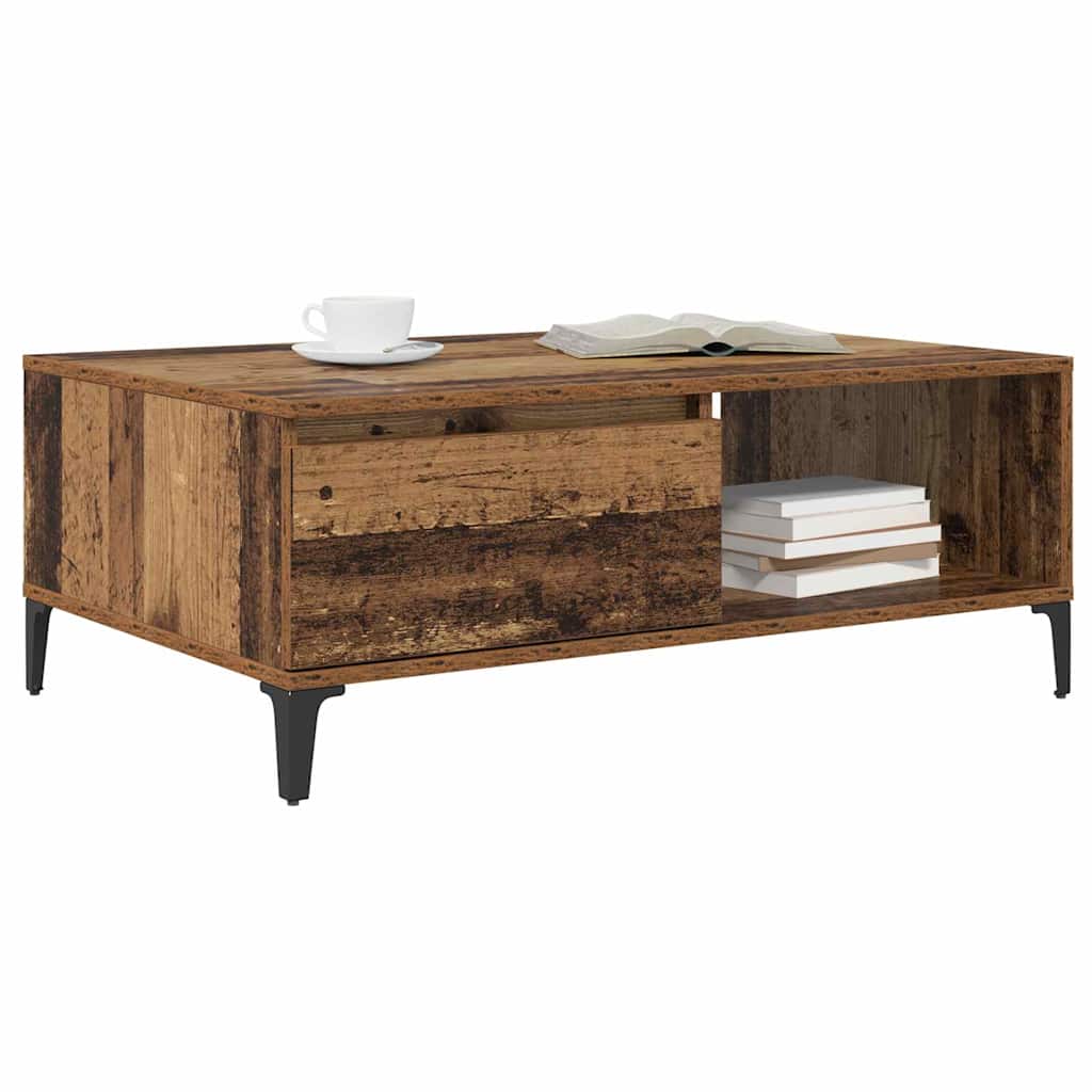 vidaXL Table basse en bois recyclé 90 x 60 x 35 cm Bois d'ingénierie