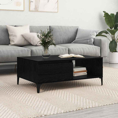 vidaXL Table basse noir aspect chêne 90 x 60 x 35 cm Bois d'ingénierie