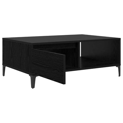 vidaXL Table basse noir aspect chêne 90 x 60 x 35 cm Bois d'ingénierie