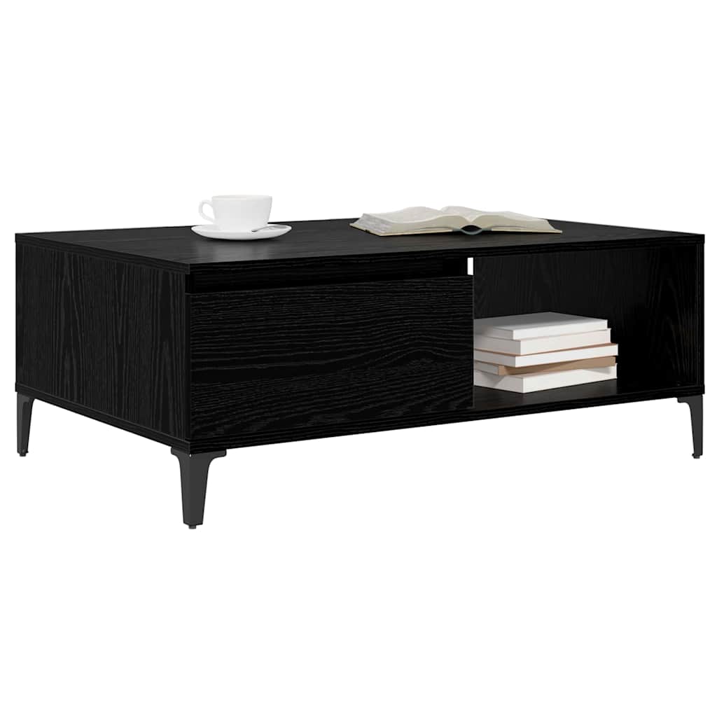 vidaXL Table basse noir aspect chêne 90 x 60 x 35 cm Bois d'ingénierie