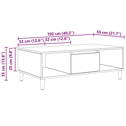 vidaXL Couchtisch Altholz 102 x 55 x 35 cm Holzwerkstoff