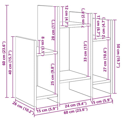 vidaXL Seitenschrank Schwarz Eichen-Optik 60 x 26 x 60 cm