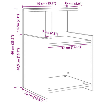 vidaXL Nachttisch 2 pcs Altholz 40 x 35 x 60 cm Holzwerkstoff