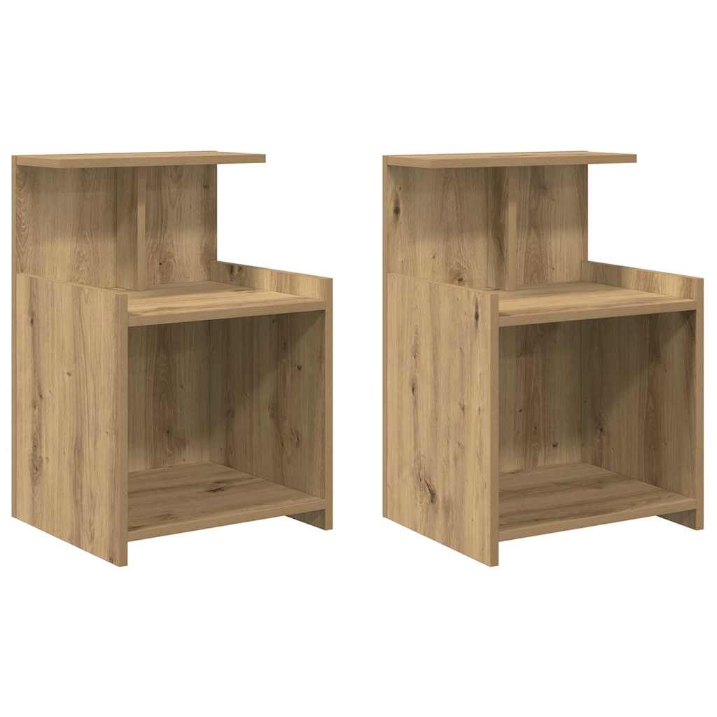 vidaXL Nachttisch 2 pcs Artisan-Eiche 40 x 35 x 60 cm Holzwerkstoff